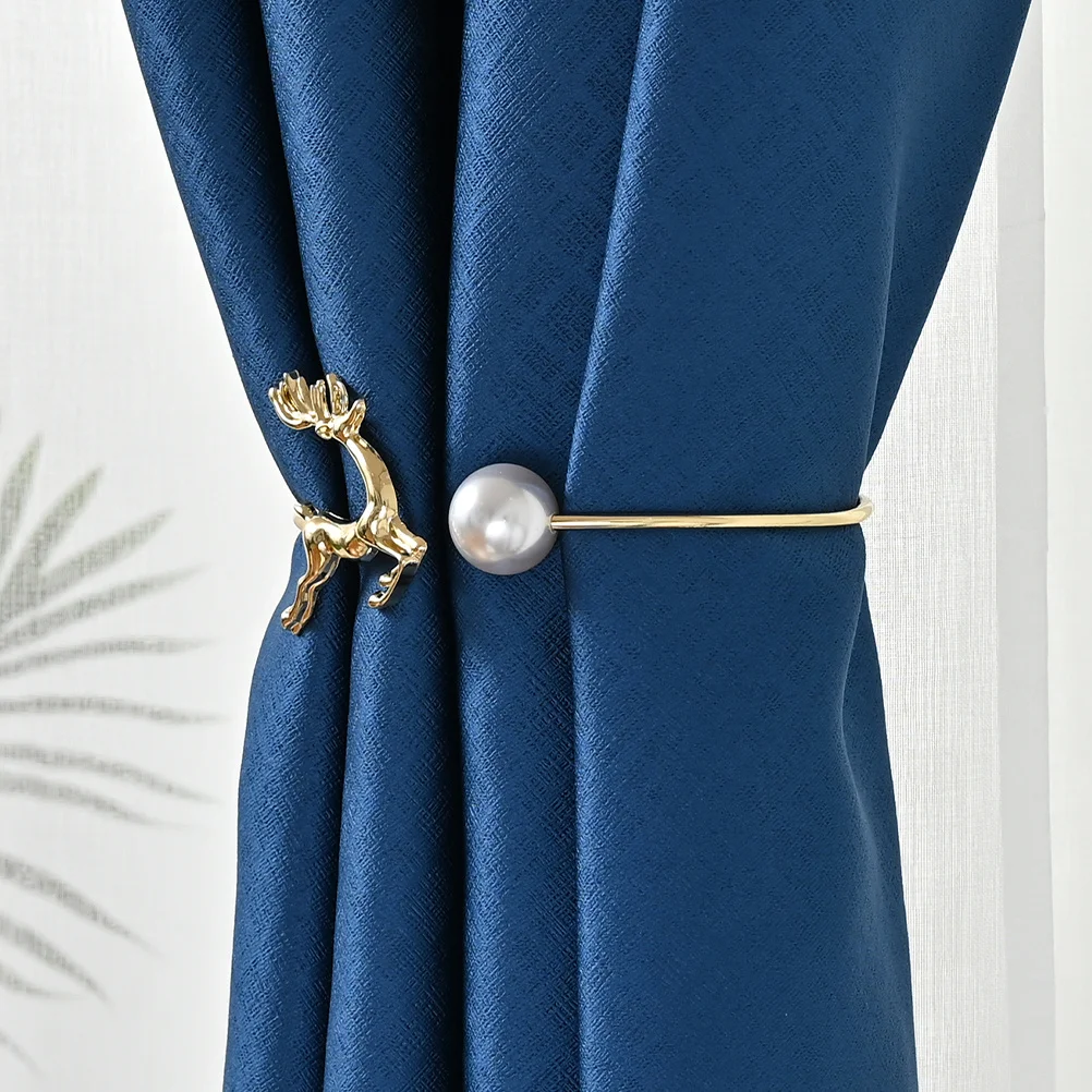 

Gold Tone Alloy Curtain Tiebacks Exquisite Elk Decor for Living Rooms Bedrooms Offices Elegant Curtain Tie Backs