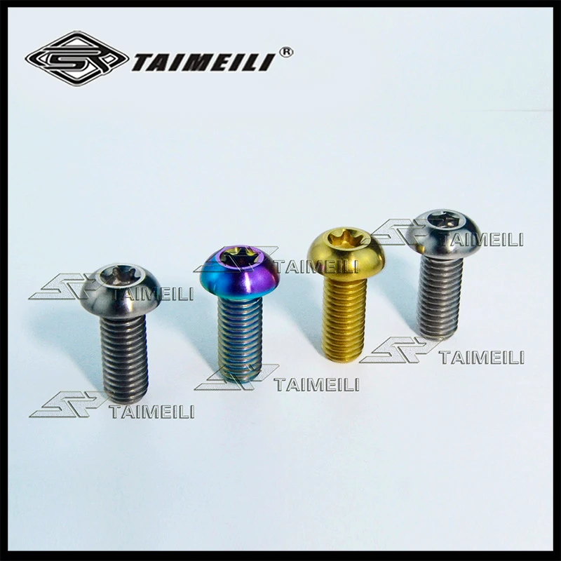 TAIMEILI Titanium alloy bolt half round head plum blossom M8x20/25mm motorcycle brake disc screw 1/PCS