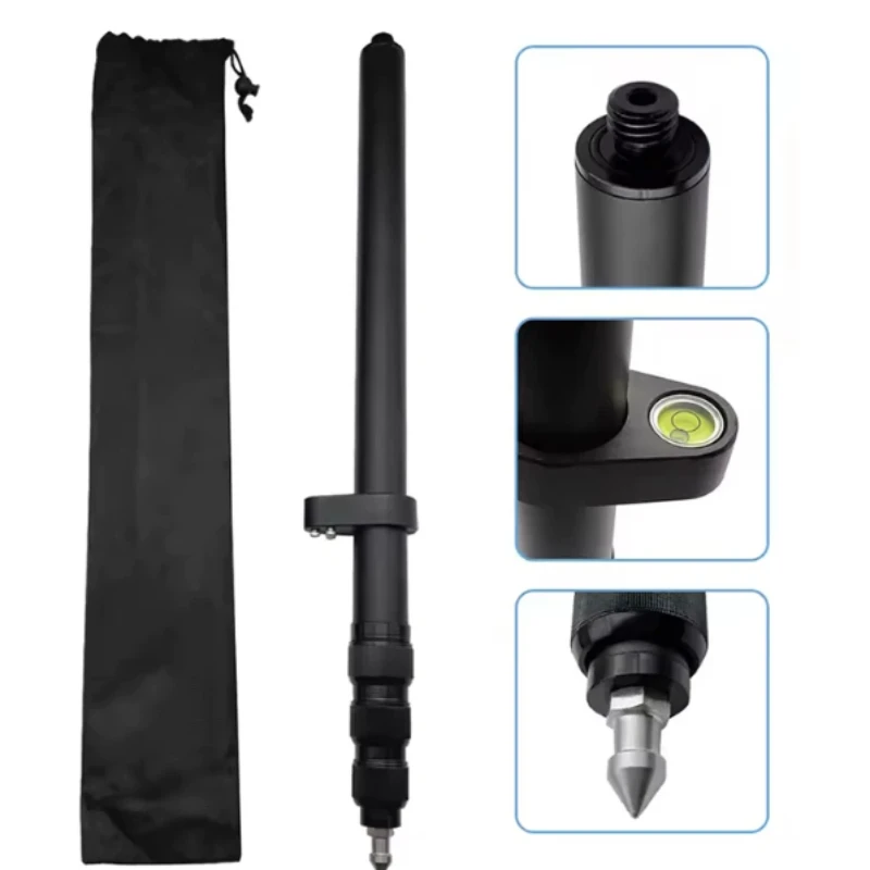 Telescopic Centering Pole for RTK GPS Surveying Rod Aluminum Alloy Lightweight Portable 1.5M 1.8M Adjustable Height Field