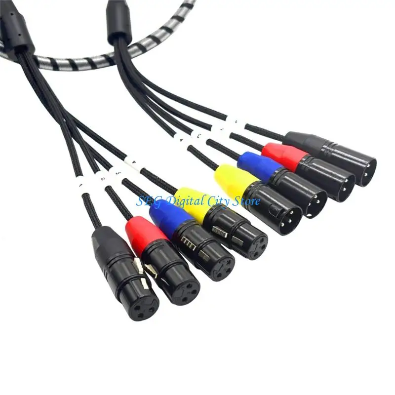U75B 4 Channel 4Pin Cable Multicore Auditory Cord For Stage Equipment And Professional Sound Systems With Braided