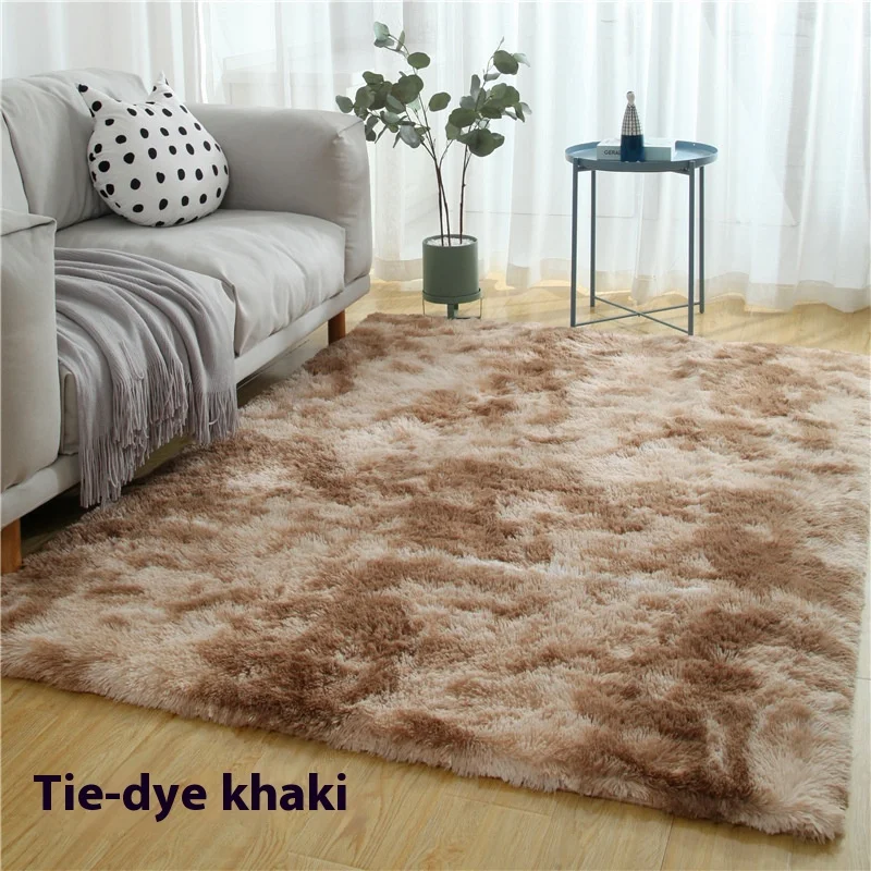 Soft Plush Area Rugs Non-slip Fuzzy Shag Plush Soft Shaggy Bedside Rug Tie-Dyed Living Room Carpet For Dorm Home Decor Mat view 4
