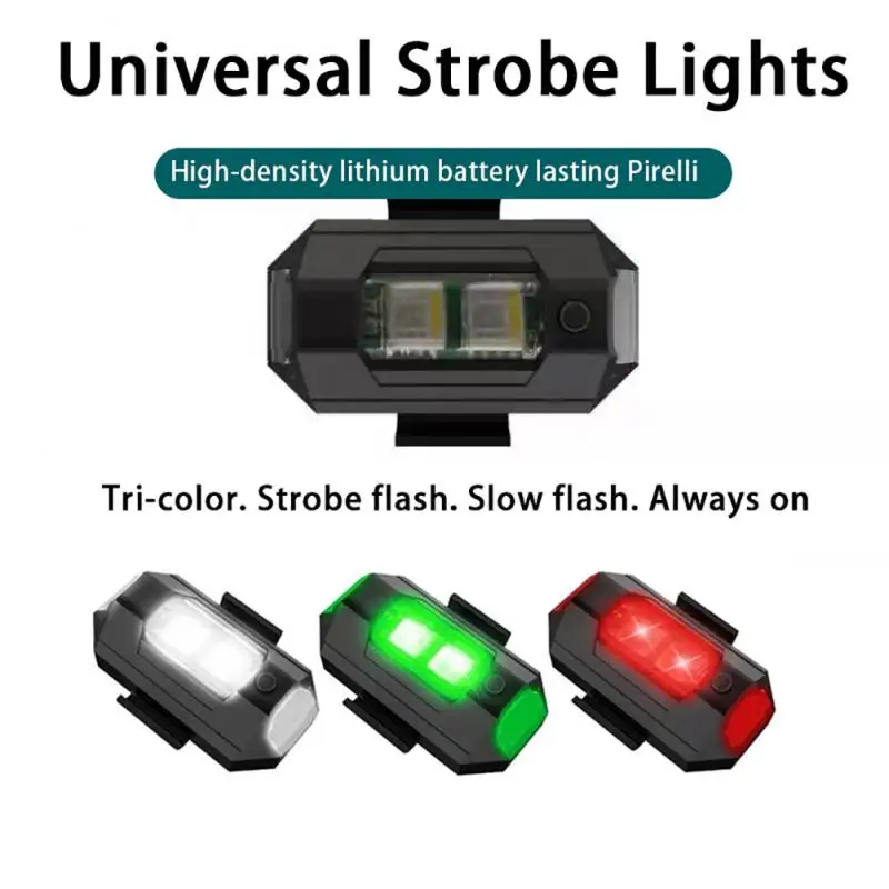 Lumière Stroboscopique LED USB Anti-Collision pour Moto, Drone, Vélo, Avion, Vol de Nuit, Mini Clignotant, Iode, Signal Lumineux