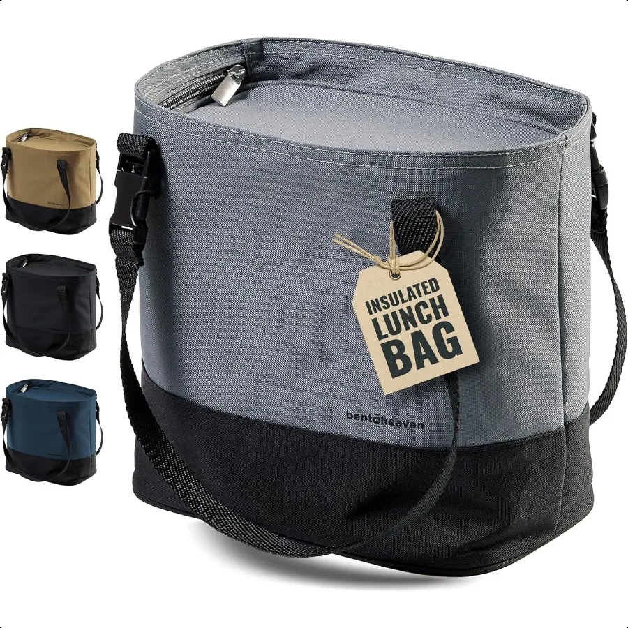 

Insulated Lunch Tote for Work Durable Materials Variable Strap Handle Wide Opening Cooler Lunch Bag for Women Men Fits all majo