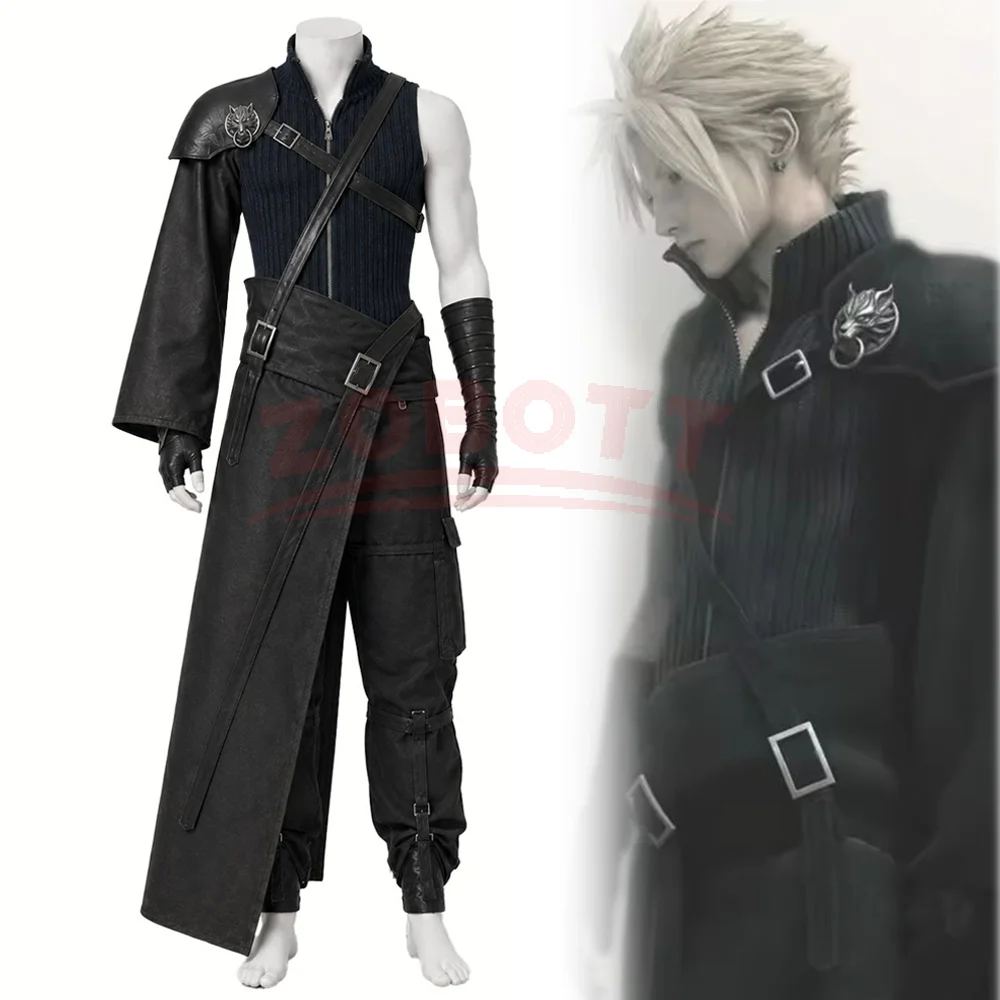 Cloud Strife Cosplay Outfit FF7 Game Character Uniform Adult Men Halloween Fancy Dress Costume
