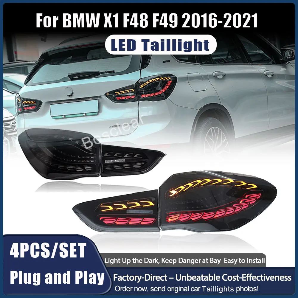 4pcs Car Rear LED Lights For BMW X1 F48 2016 2017 2018 2019 Tail Light Rear TailLamps DRL Signal Reverse Lights Plug And Play