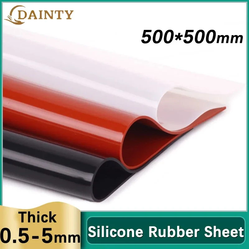 

Silicone Rubber Sheet 500x500mm Red/Black/White Silicone Sheets Rubber Matt Pad Silicone Sheet Mat VMQ Plate For Heat Resistance