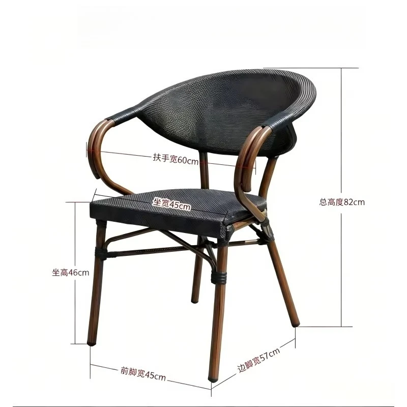 Modern Comfortable Stackable Waterproof Metal  Chairs