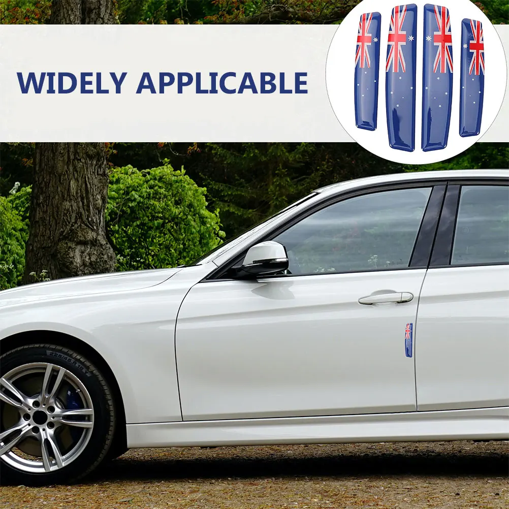 

8pcs Car Door Protector Strip Universal Bumper Guards Edge Crash Resin Gel Durable Flag Design Anti Collision Strips Automotive