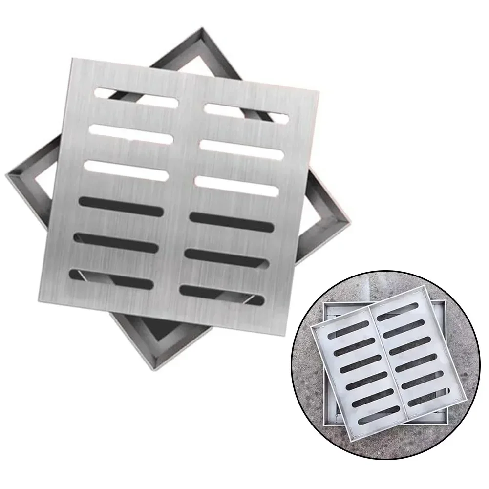 Drainage System Square Drain Cover Load-Bearing Capacity Precision Welding Rust-Proof Garden Use Outdoor Settings
