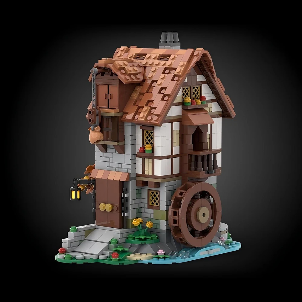 Nouveau Kit de blocs de construction de château de taverne de fourmill médiéval, Architecture de faucon noir, cabane de maison, modèle de brique, jouet bricolage, cadeau pour enfant