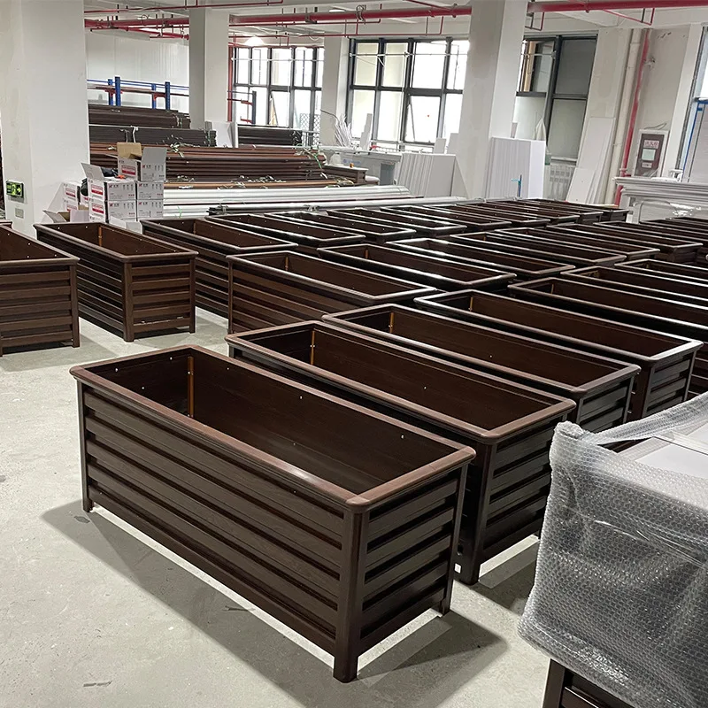 Aluminum alloy flower box outdoor courtyard balcony flower pot slot combination bed municipal road guardrail