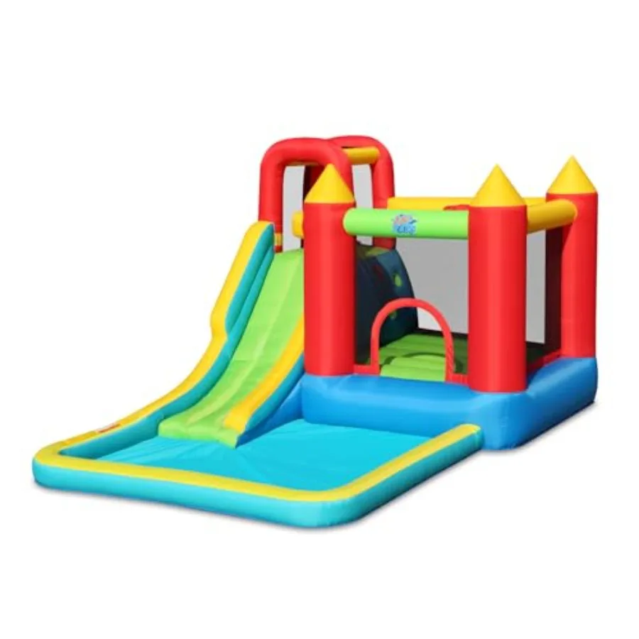 

Надувной домик Action Air с воздуходувкой, большой надувной площадкой и горкой, прочный и очень толстый надувной замок для детей, в помещении/