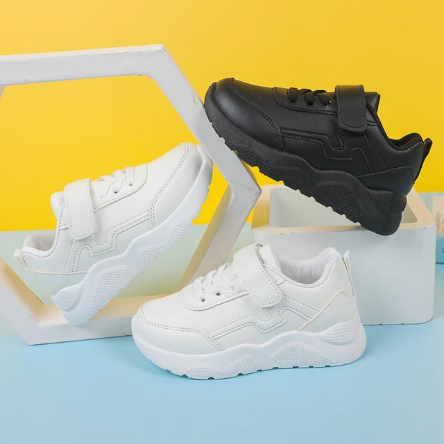 Children Casual Shoes for Girls Non slip Round toe Black Uniform School Shoes Boys Sneakers Hook Loop 2023 New Spring White AliExpress 1501