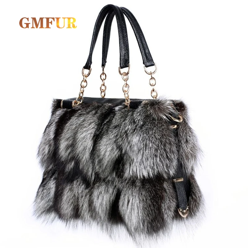 

Real Fox Fur Plush Bag Women Winter Luxury Shoulder Bag High Quality Raccoon Fur Crossbody Fashion Cute Handbag Bags