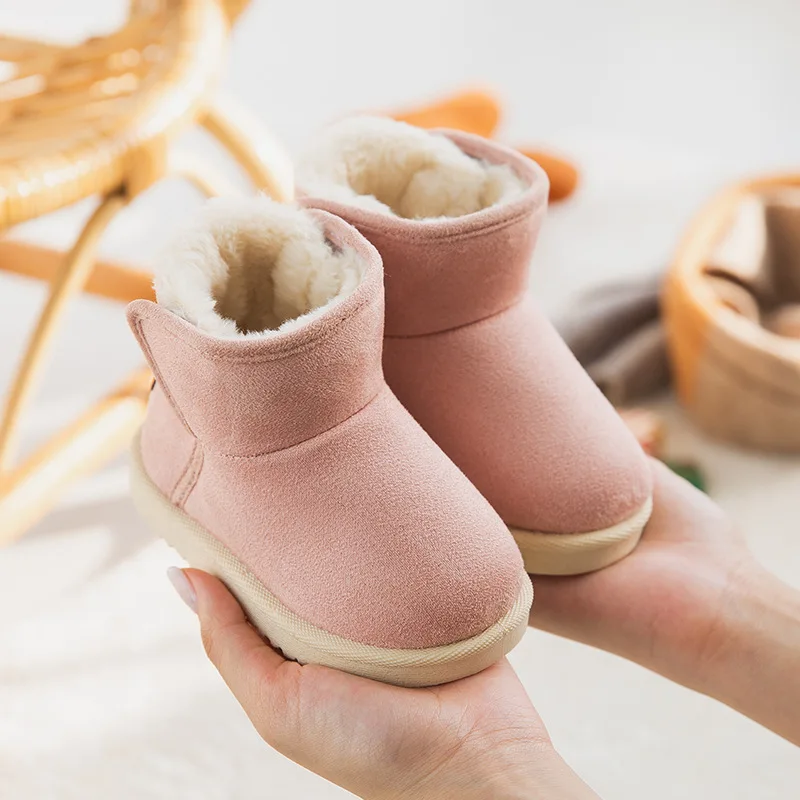 Children Snow Boots Kids Girls Boys Plush Thick Cotton Shoes Winter Children Anti-skid Baby Short Boot botas niña מגפיים Сапоги