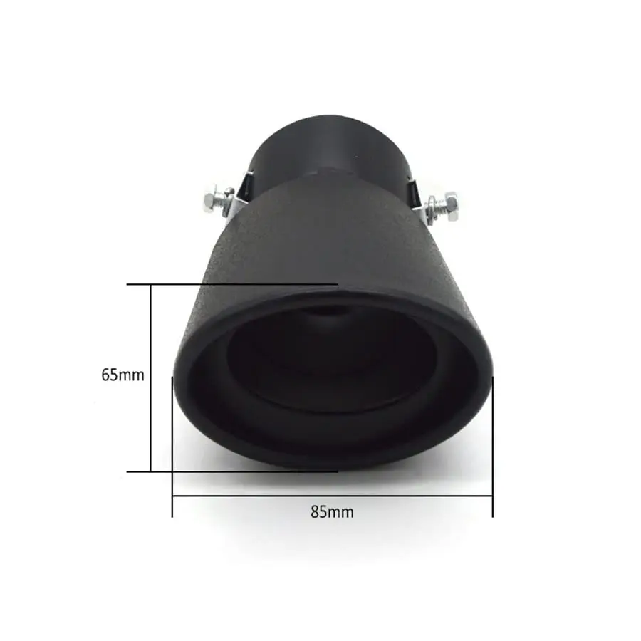 غطاء سيارة بيضاوي أسود متين من الفولاذ المقاوم للصدأ مقاس 62 مم #5