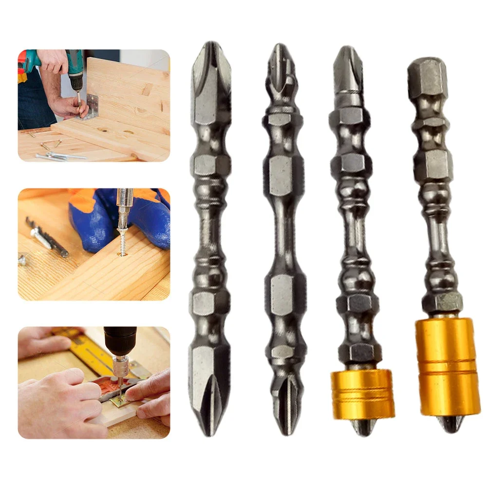 1 pz durezza anelli magnetici singoli e doppi magnetici 65MM cacciavite a testa incrociata Bit cacciavite elettrico a doppia testa