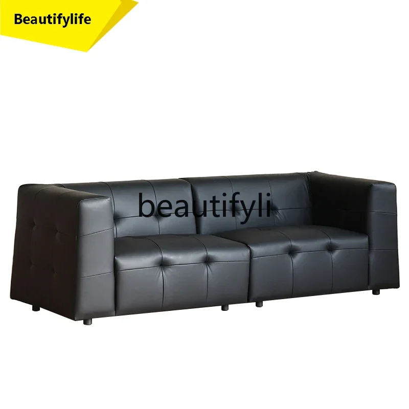

X188 Italian minimalist leather sofa small apartment living room modern light luxury leather sofa first layer cowhide