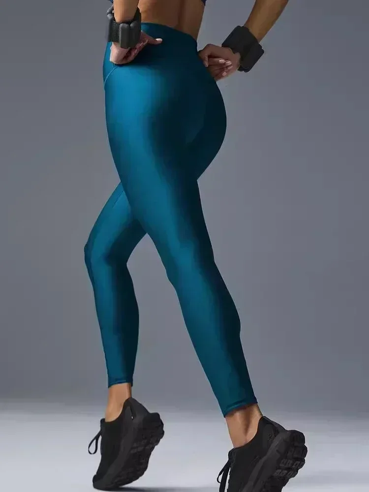 Lo اليوغا المرأة اللياقة البدنية مثير مريحة سلس بلون طماق ملابس رياضية ضيقة 7/8 عالية الخصر الهواء طماق اليوغا السراويل