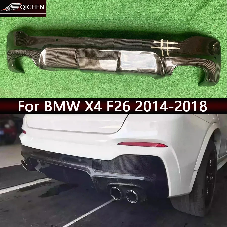 

For BMW X4 F26 2014-2018 Carbon Fiber Car Rear Bumper Diffuser Splitters Spoiler Back lip upgraded Car Accessories body kit