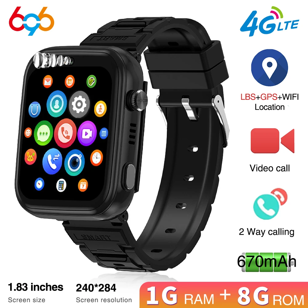 Children GPS WIFI LBS Positioning 4G Video Call Smartwatch Student SIM Card Bracelet Waterpoof Music Calculator Smart Watch