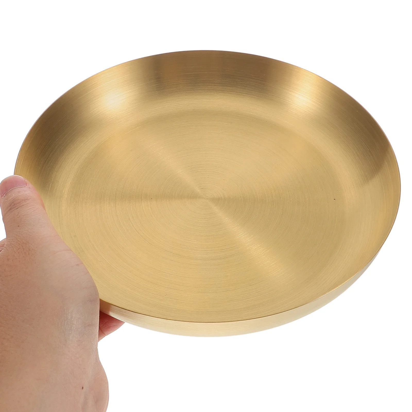 Stainless Steel Snack Plate Gold Round Serving Platter Unbreakable Bbq Appetizer Dish For Wedding Camping Kitchen Dining