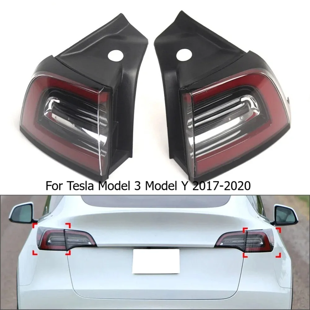 For Tesla Model 3 Model Y 2017-2020 Tail Lights Driving Fog Lamp 3 Pins & 4 Pins LED Rear Lamp Turn Signal Light Stop Brake Lamp