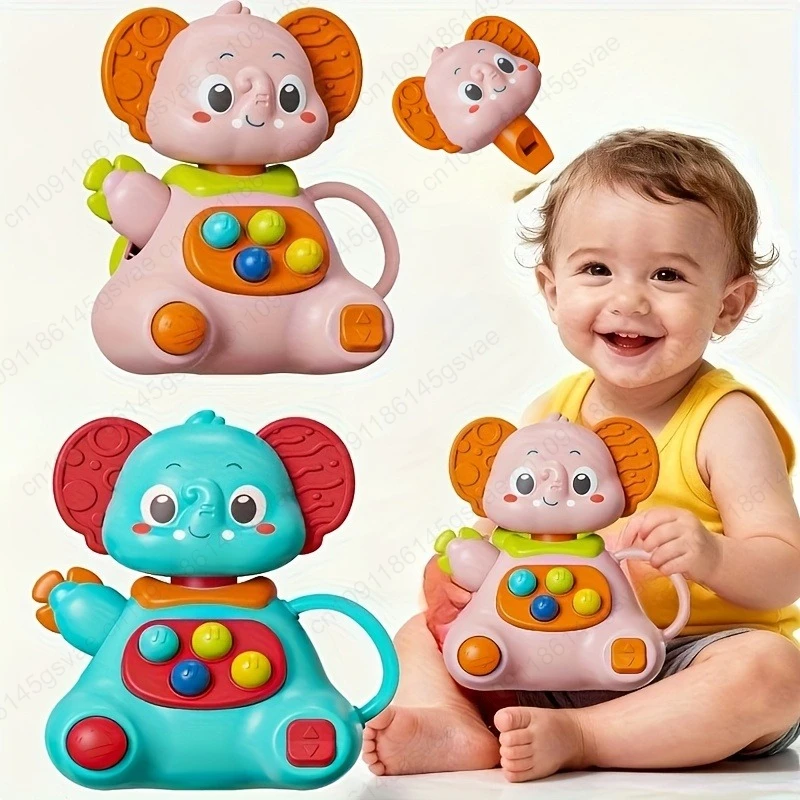 Elephant Handheld Rattle Bell - Vibrating Grabbing Toy, Design for Easy Grip, Ideal Early Development Toy for Babies