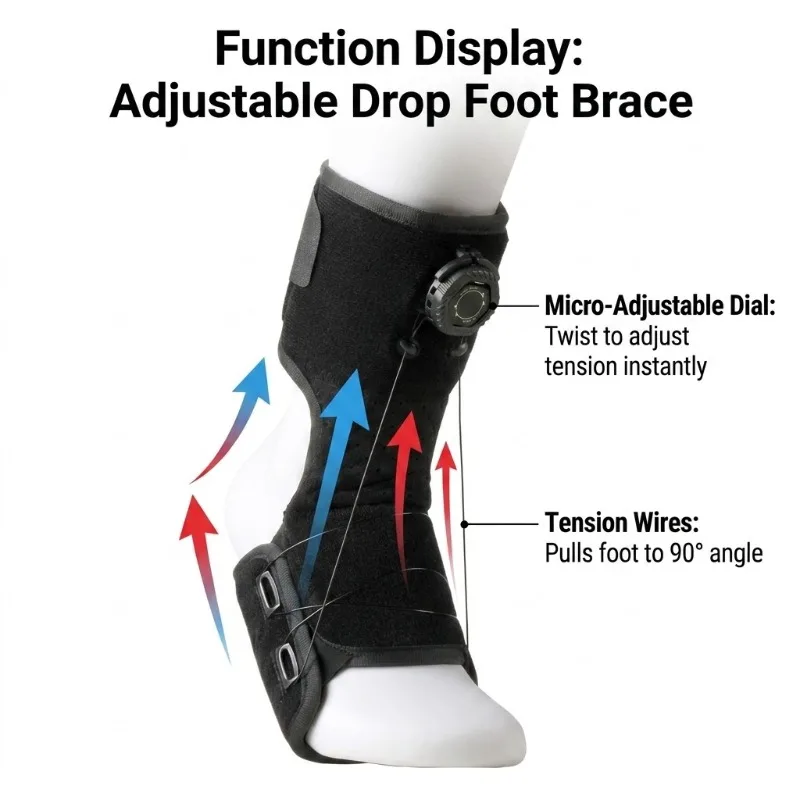 Rotating Knob Foot Drop Brace
