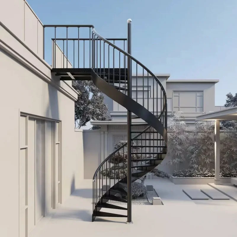 custom.Custom Modern Stairs Cast Iron Curved Stairs Wrought Iron Railings Apartment Stainless Steel Stairs