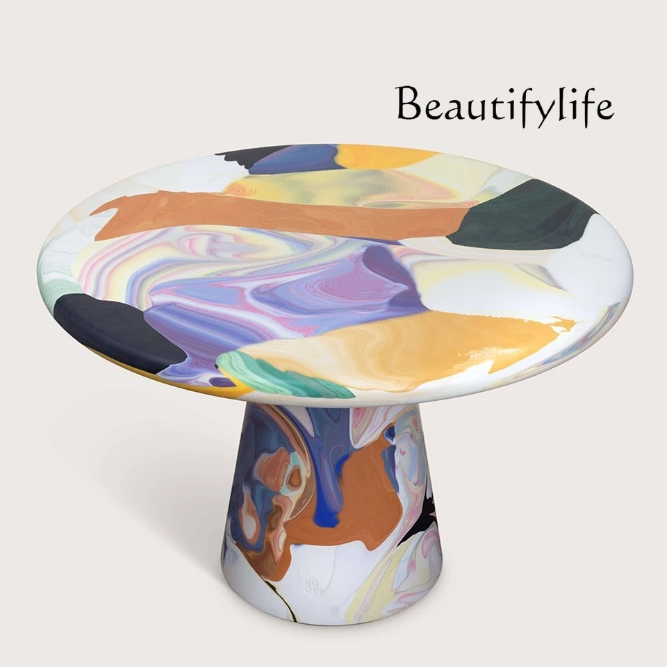 

Art Ink Flower Coffee Table Side Table Furnace Advanced Creative Coffee Leisure Table