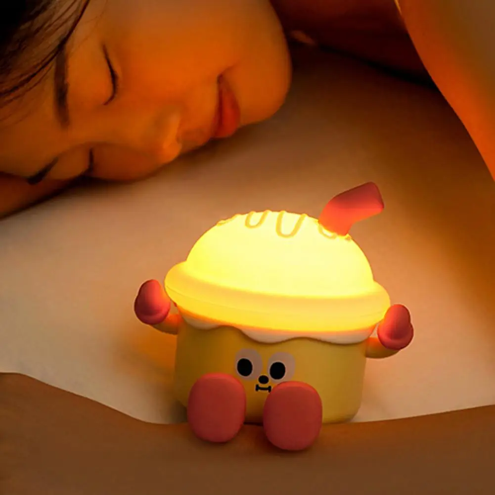 

Child-friendly Bedside Lamp Rechargeable Led Cartoon Night Light with Dimmable Soft Glow for Desktop Cake Ambient for Kids'