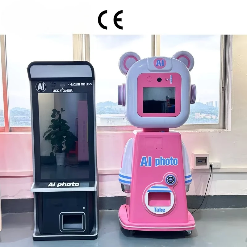 Manufacture AI Function Automatic Operation OEM Party Self-service Photo Booth   Integration Photo Printing Machine