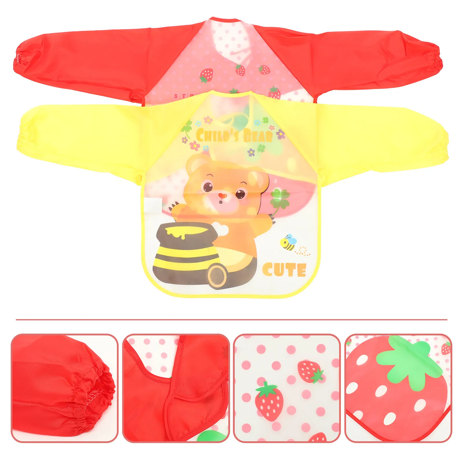 

2 шт. детских фартуков из материала PEVA для малышей, для детей, для приготовления пищи, выпечки, для девочек, для творчества, подарки на вечеринку