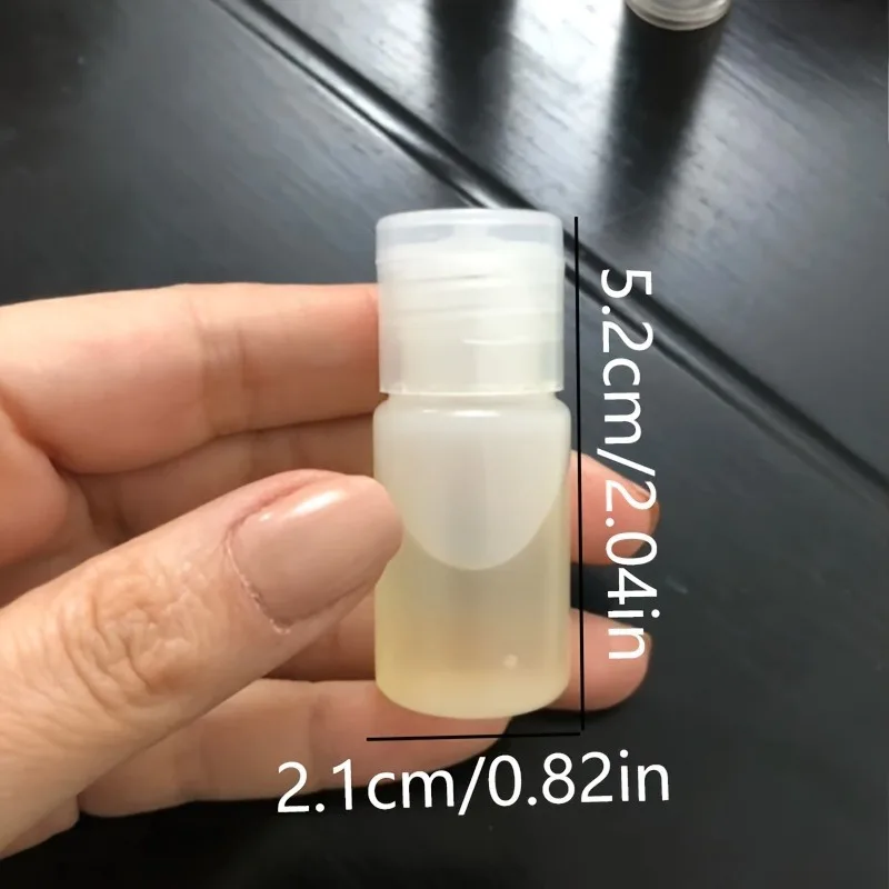 10ml Squeezeable Flip Cap Travel Bottle, Semi-Transparent Plastic Leak-proof Container for Dispensing Lotions, Hand Sanitizers