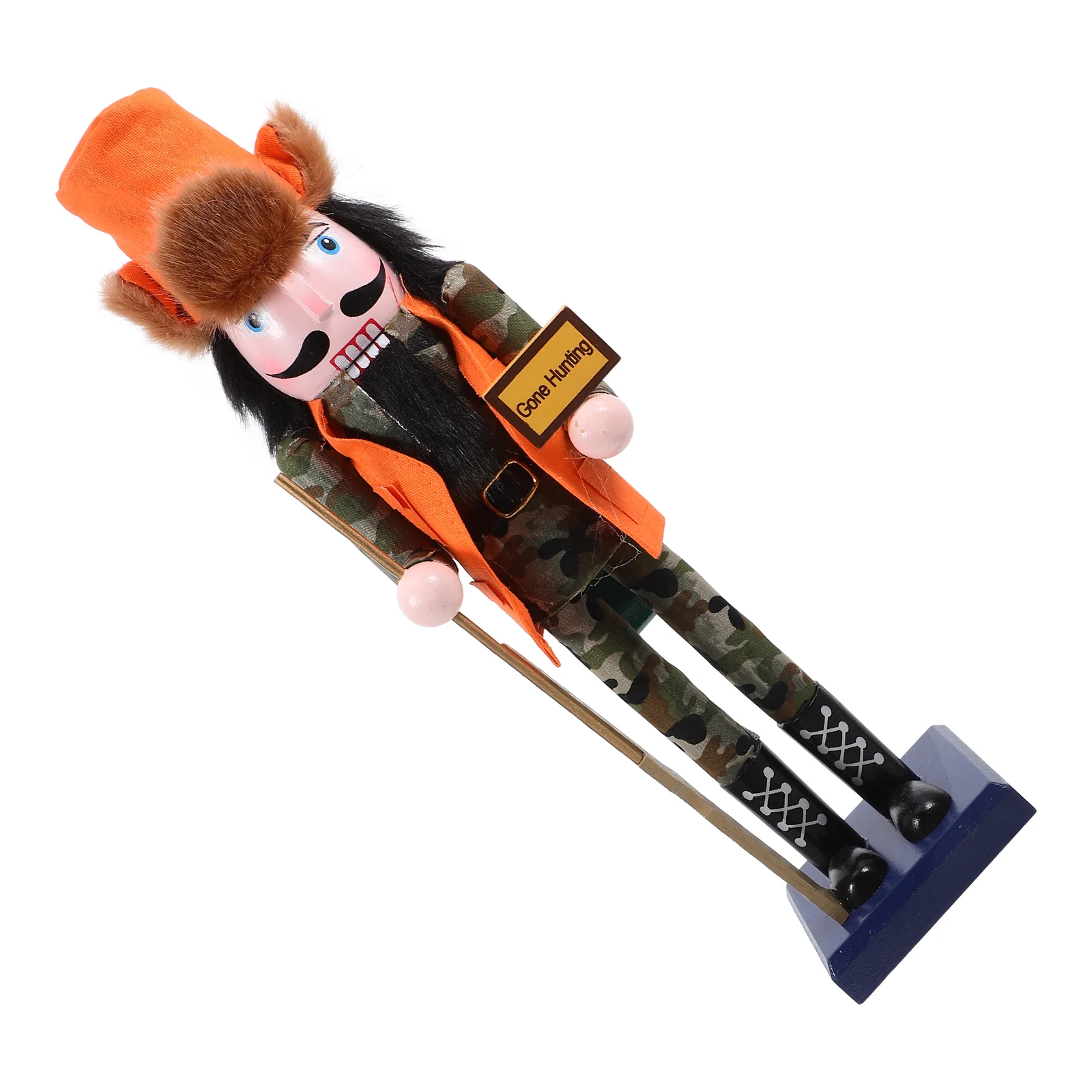 Hunter Nutcracker Figure 38cm Gold Color Christmas Decoration Wooden Nutcrackers Holiday naments Home Decor Xmas Gifts