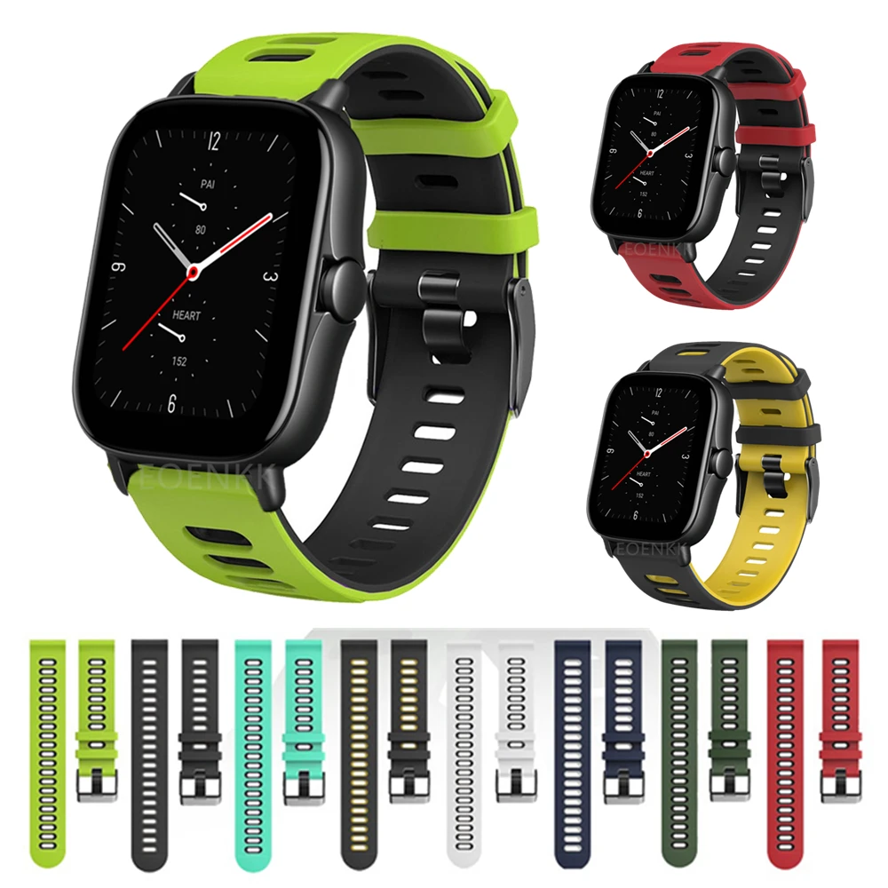 Pulseira de relógio inteligente para amazfit gts 2/2e pulseira de pulso para xiaomi amazfit gtr 2 2e/bip s/u pro/gts 2 mini pulseira de silicone correa