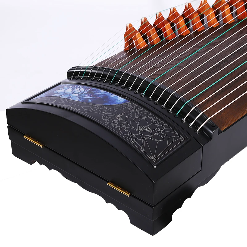 High Quality Mahogany Guzheng 21 Strings 163cm Purple Flower Group