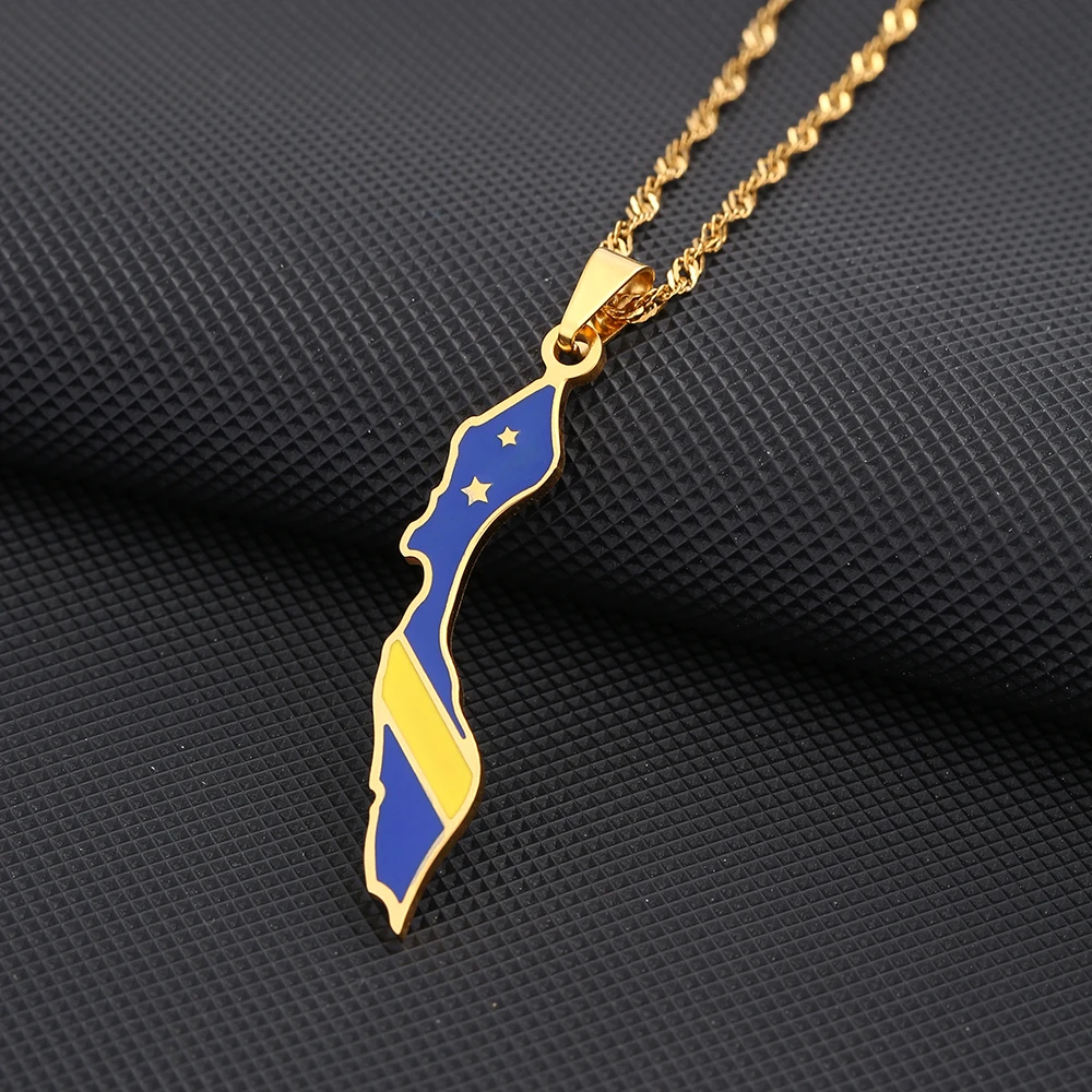 Fashion Culaçao Island Map Flag Pendant Necklace Stainless Steel Men Women Ethnic Curacao Maps Jewelry Gift