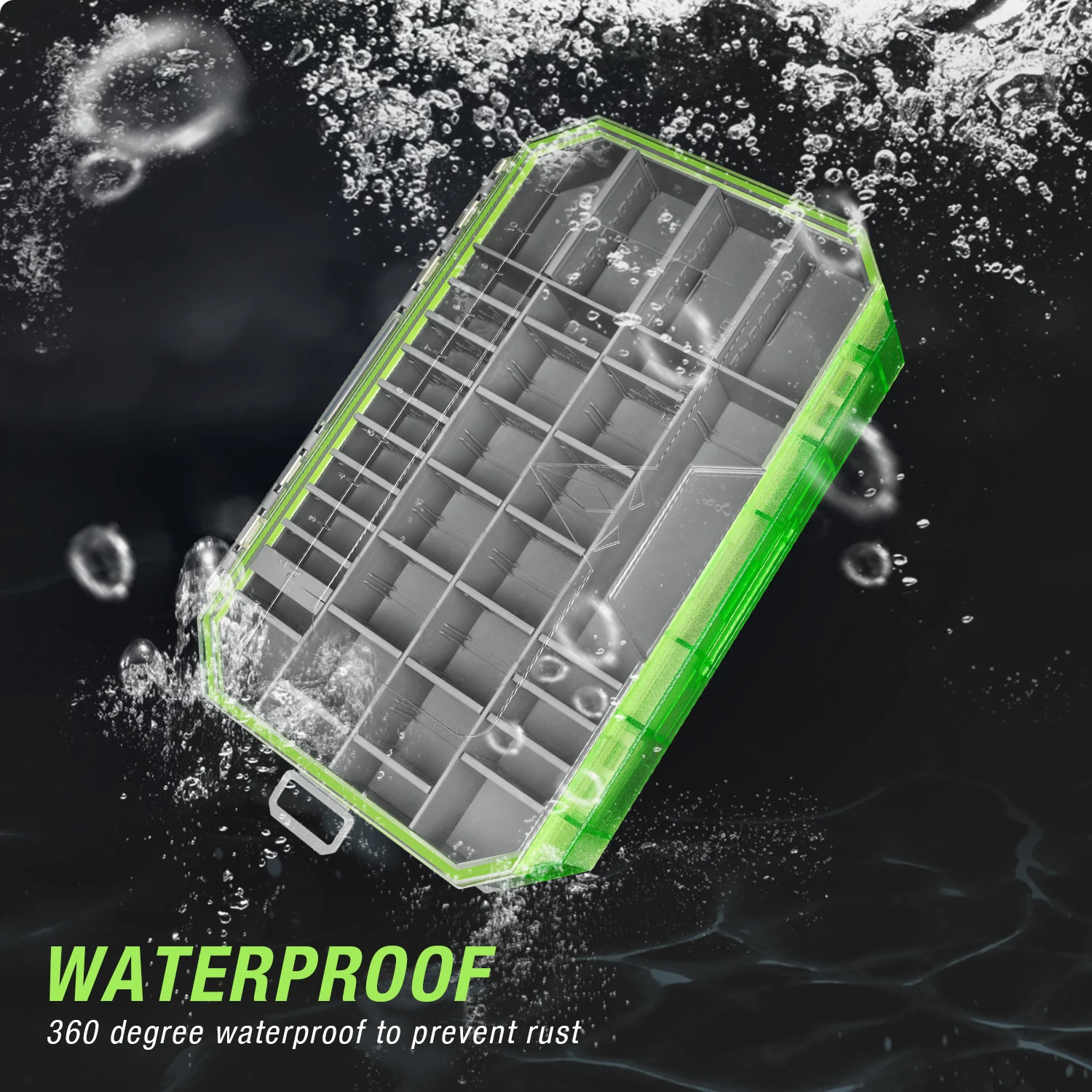 Ghosthorn Fishing Tackle Box, Waterproof 3600 and 3700 Tackle Trays, Plastic Tackle Box Organizer