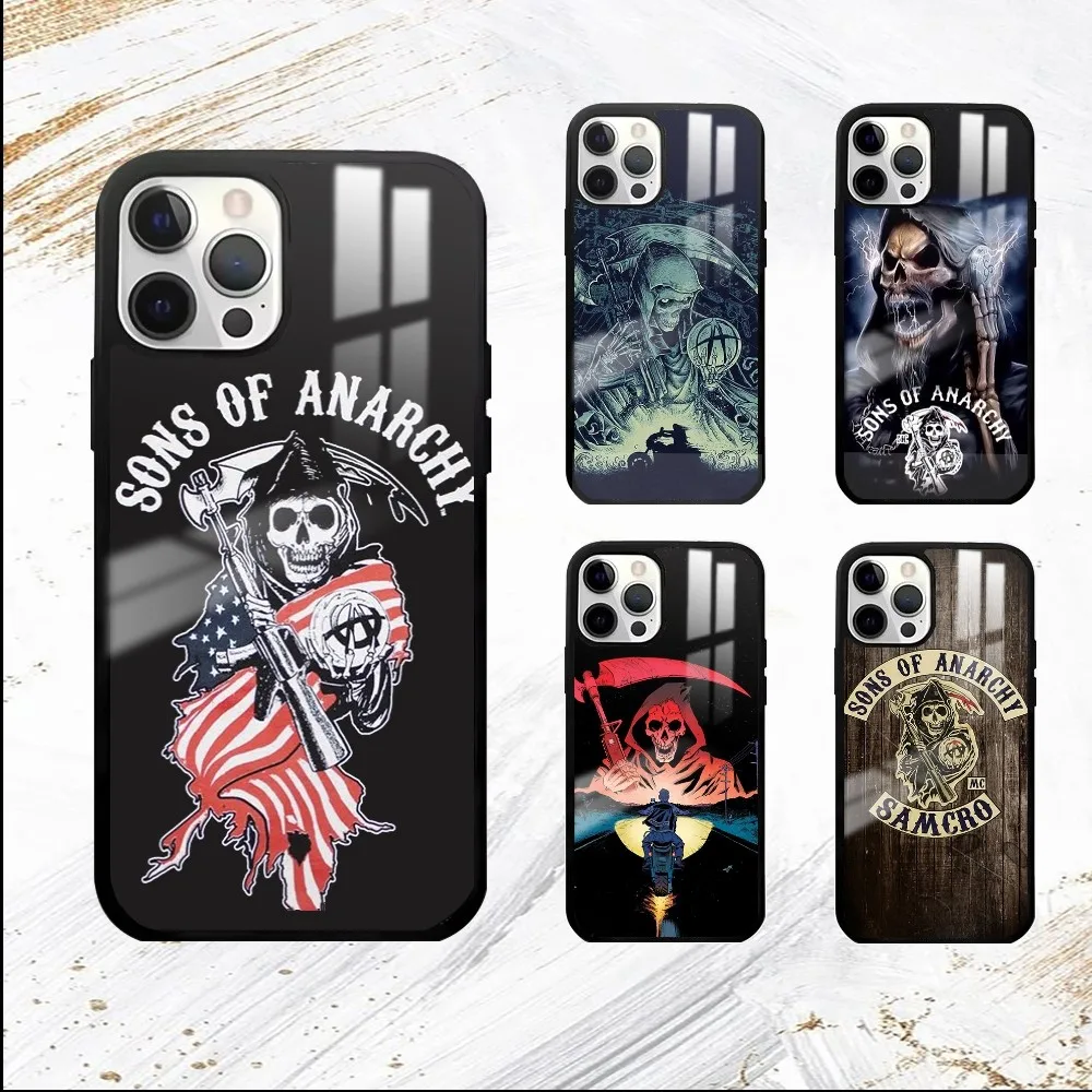 American TV Sons of A-Anarchy Phone Case For iPhone 16 15 14 13 12 11 Pro Max Plus Mini PC Mirror Fashion  phone case