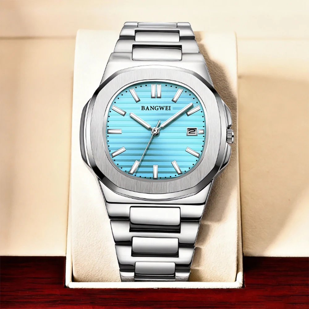 

Новые мужские часы LIGE 2026: роскошные, деловые, водонепроницаемые, с люминесцентным циферблатом, датой, из нержавеющей стали, квадратные, кварцевые.