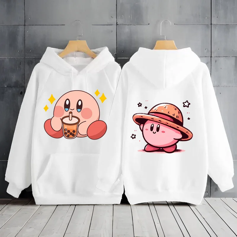 Cute Kirbies Anime Y2k Hoodies Long Sleeve Women\'s Hoodie Kirbies Hooded Shirt Women Clothing Y2k Casual Autumn Women\'s Clothes