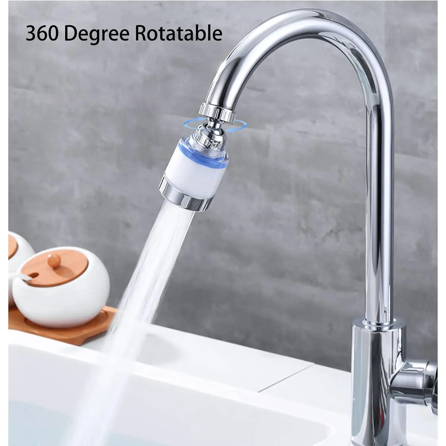 4Pcs 360-Degree Rotating Faucet Filter Sink Water Faucet Filter Water Purifier Faucet Filter Purifier for Kitchen and Bathroom
