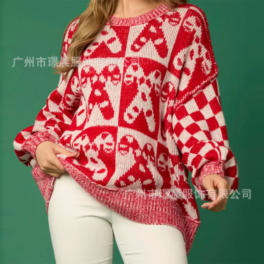 

Christmas Series Casual Crew Neck Sweater 2025 Fashion High Street Women's Clothing Spring And Autumn New Pullover Casual