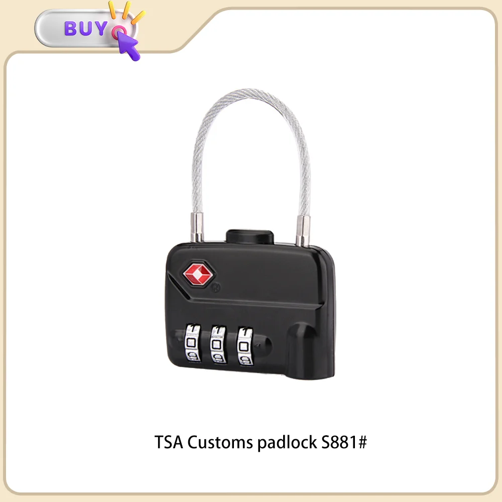 Multi-color optional bag accessories Ultra-light Customs lock Bag combination lock tsa password padlock Metal