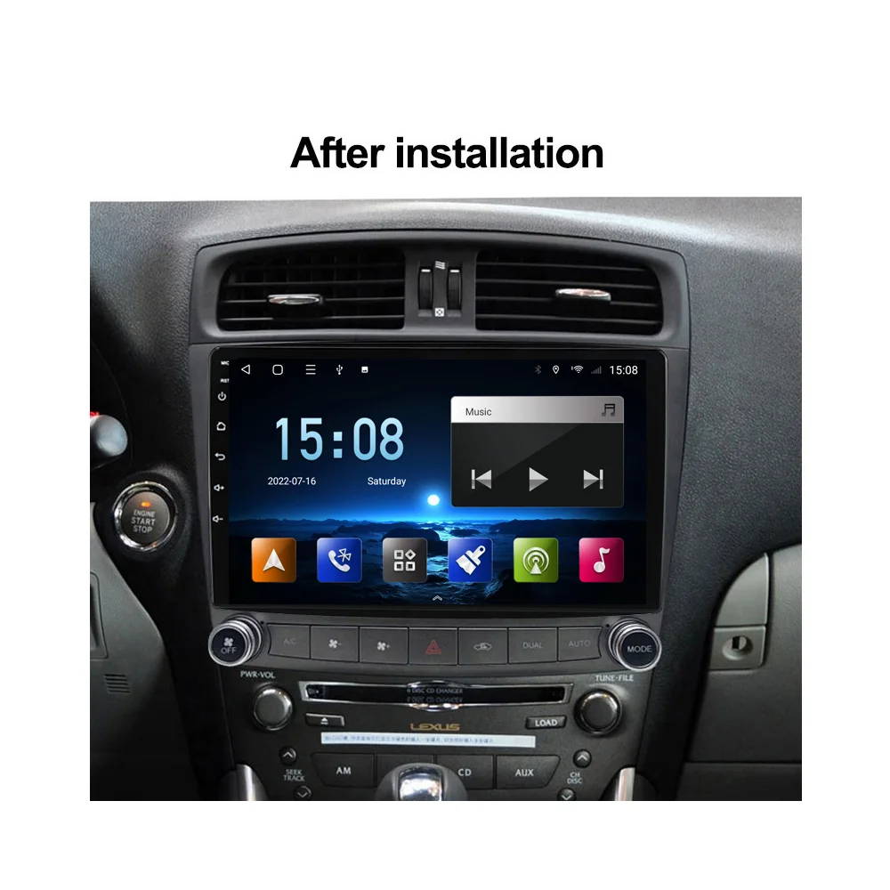 Android 10.0 Car Radio 8G 128G Video Player For Lexus IS250 IS300 IS200 IS220 IS350 2005 - 2013 Navi GPS Serero CarPlay DSP 2din