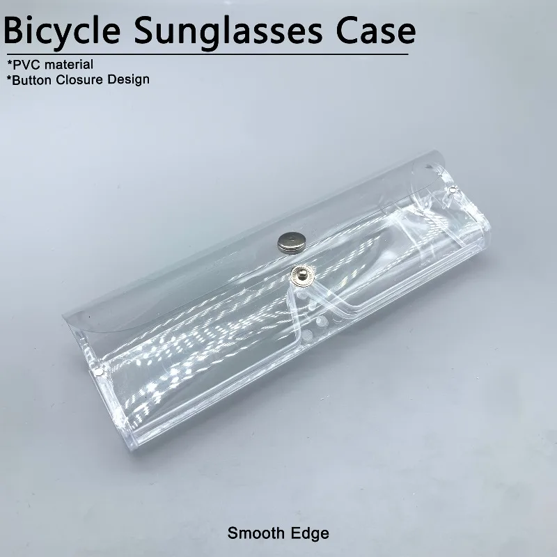 Modisches Fahrrad-Brillenetui, kompatibel mit PVC-Knopfklappen-Brillen mit transparenten Kanten, geeignet für Knopfbox-Brillenetuis