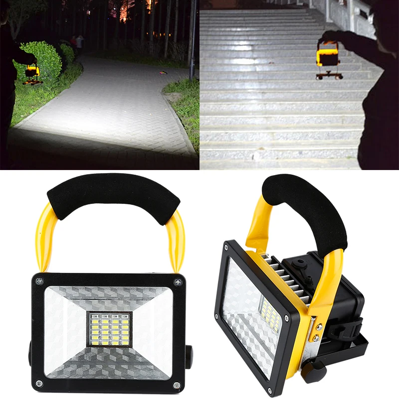 

Waterproof Floodlight Rechargeable Outdoor Emergency Spotlight Battery Powered Searchlight Work Lamp Camping Portable Lantern