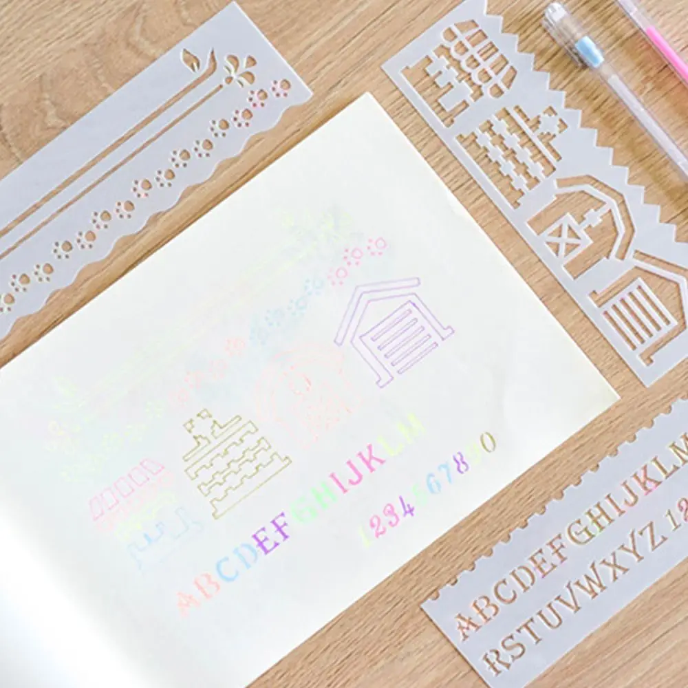 8Pcs/set Copy Stencil Scrapbooking Hand Painted Photo Album DIY Template Drawing Templates Letter Stencil Drawing Stencils